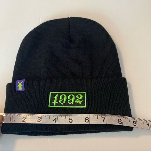 DUTCH BROTHERS Black 1992 y2k Knit Beanie Halloween Creepy Dutch Mafia nwot - Picture 3 of 6